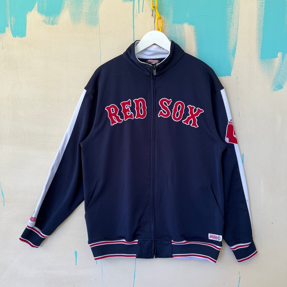 Boston Red Sox Stitches Jacket Navy Blue Zip-Up MLB Fan Apparel Sz Medium 20x28"